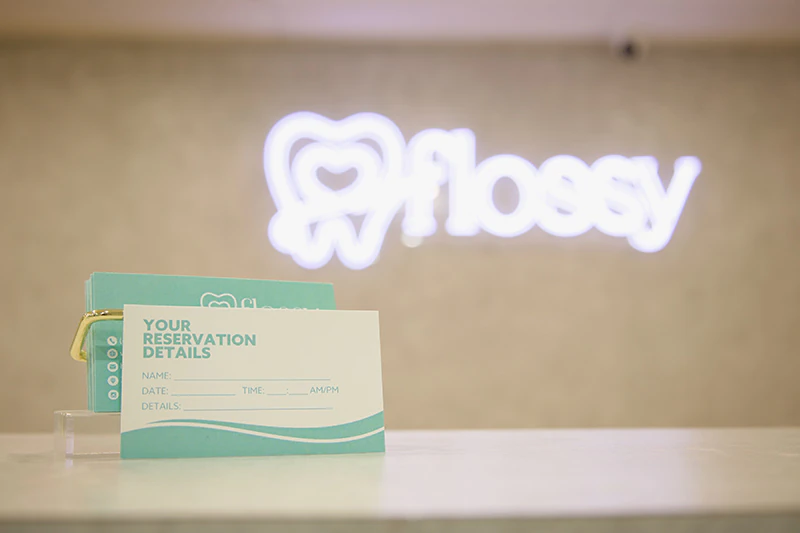 reservation reminder cards at Flossy Dentistry & Hygiene Clinic